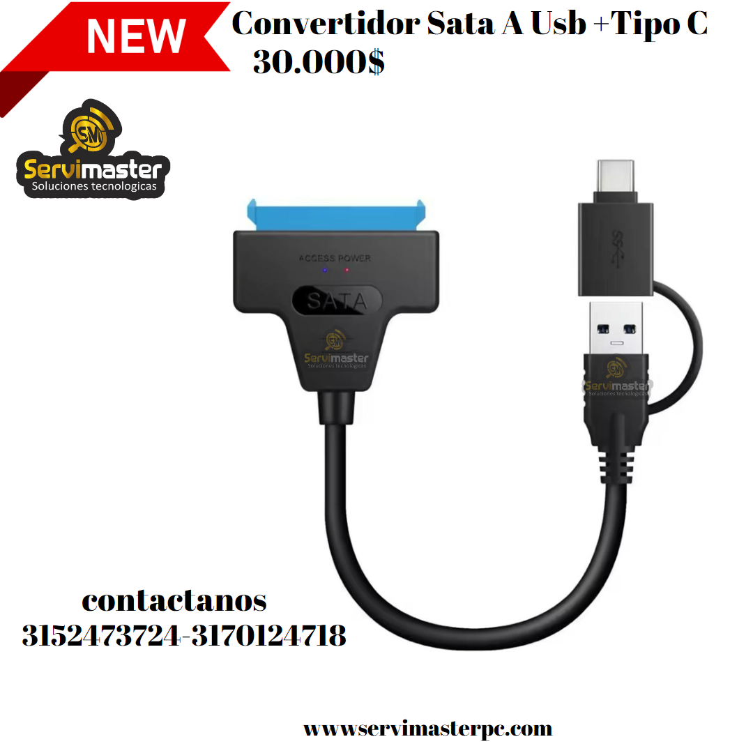 CONVERTIDOR SATA A USB+TIPO C